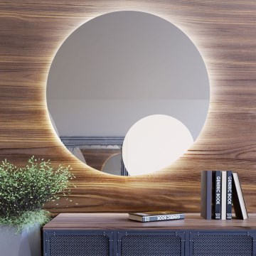 Baltica Design - Miroir mural LED pour salle de bains à rétroéclairage BRIGHT, LED 15W/230V, 4500 K, Ø 100 cm, IP65