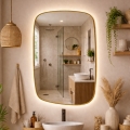 Baltica Design - Miroir mural LED pour salle de bains rétroéclairé STONE CALM LED/15W/230V 4500K 90x60 cm IP65 doré
