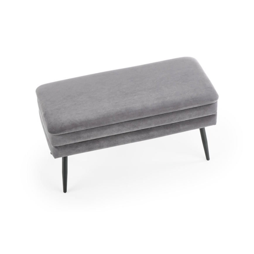 Banc avec un espace de stockage VELVA 37x78 cm gris