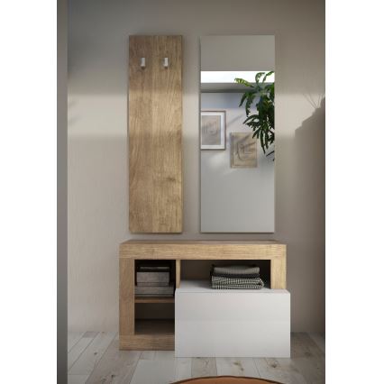 Banc LENOR 91 x 209 cm blanc/marron