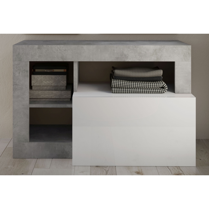Banc LENOR blanc/gris en béton