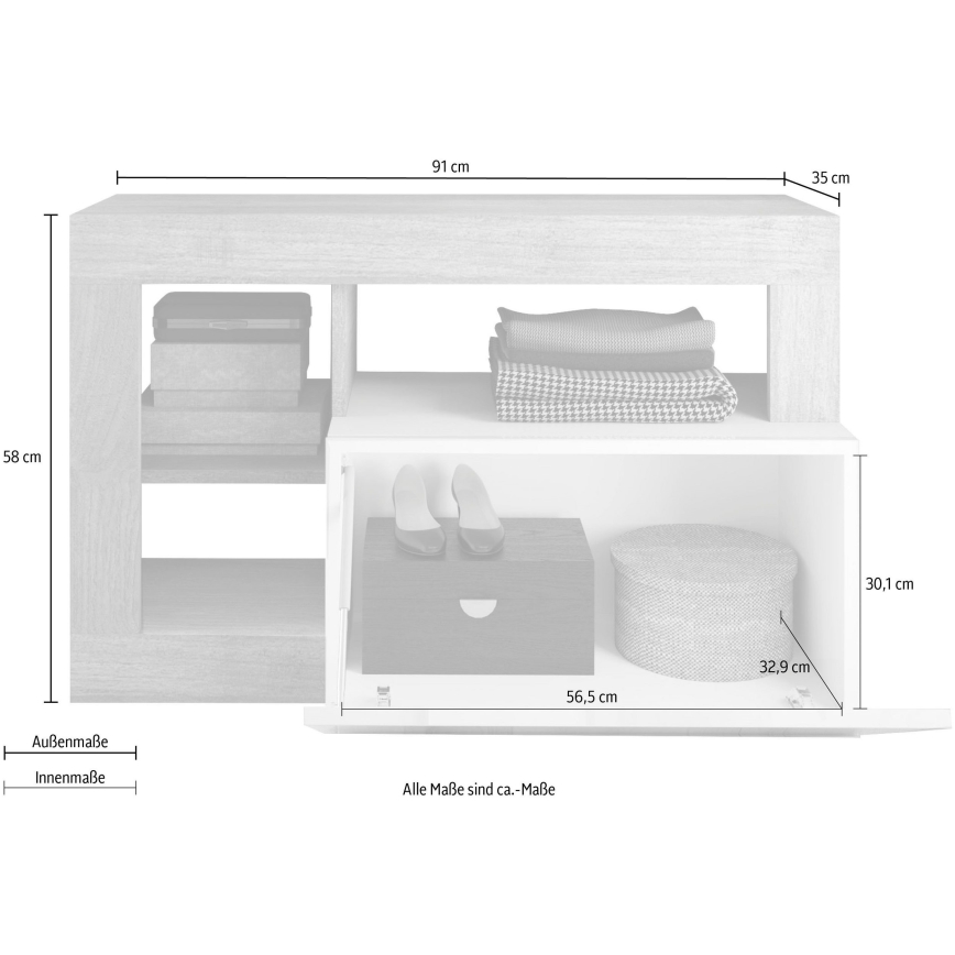 Banc LENOR blanc/gris en béton