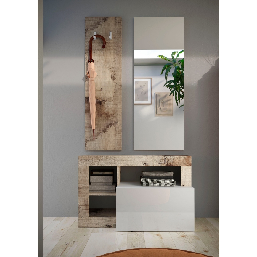 Banc LENOR blanc/marron