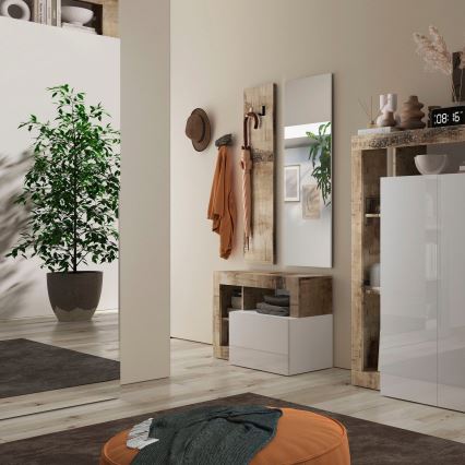 Banc LENOR blanc/marron