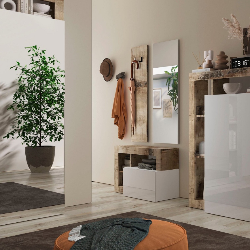 Banc LENOR blanc/marron