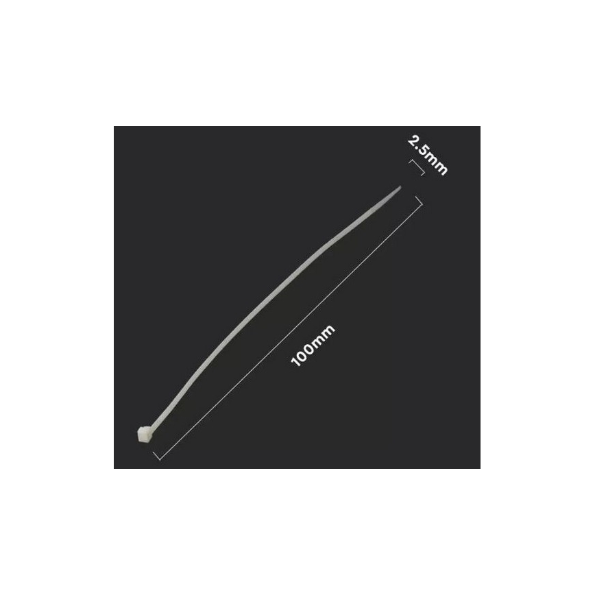 Bande pliable en plastique 2,5x100mm 100pcs blanc