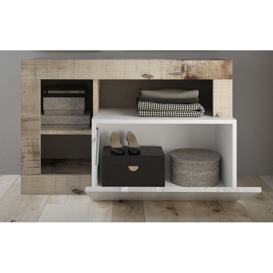 Bank LENOR wit/bruin