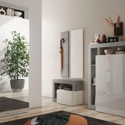 Bank LENOR wit/grijs, beton