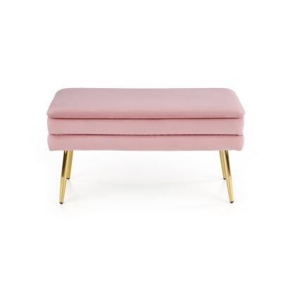 Bank met een opslagruimte VELVA 37x78 cm roze/goud