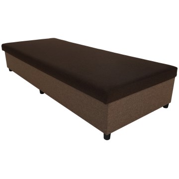 Banquette-lit rembourrée avec coffre de rangement CORY 80x200 marron