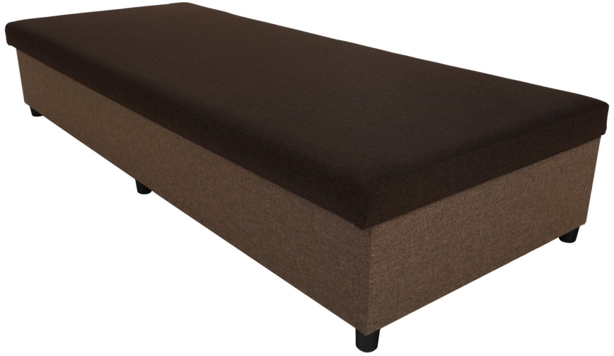 Banquette-lit rembourrée avec coffre de rangement CORY 80x200 marron