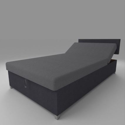 Banquette-lit rembourrée à réglage d'inclinaison avec rangement DALLAS 108x205 cm gris/anthracite
