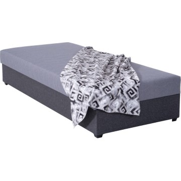 Banquette‑lit rembourrée JACOB XL avec coffre de rangement — capacité de charge 130 kg — 90 x 200 cm — gris