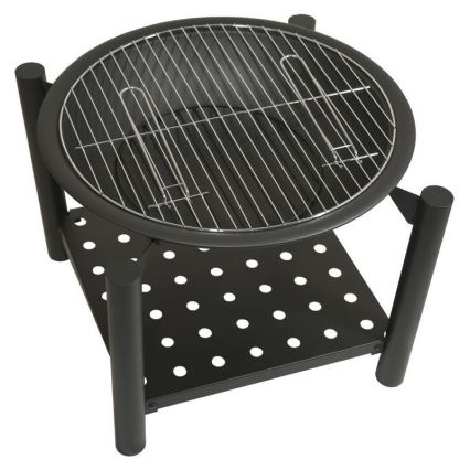 Barbecue au bois portatif avec grille 48 cm