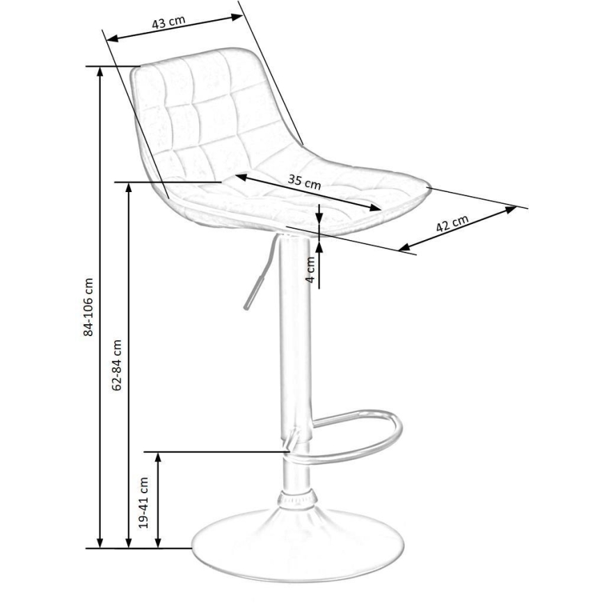 Barkruk 106x43 cm antraciet/bruin