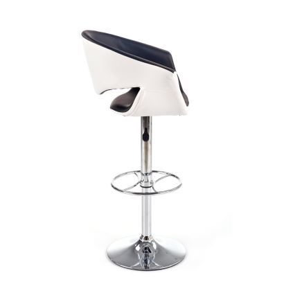 Barkruk 115x60 cm wit/zwart/glanzend chroom