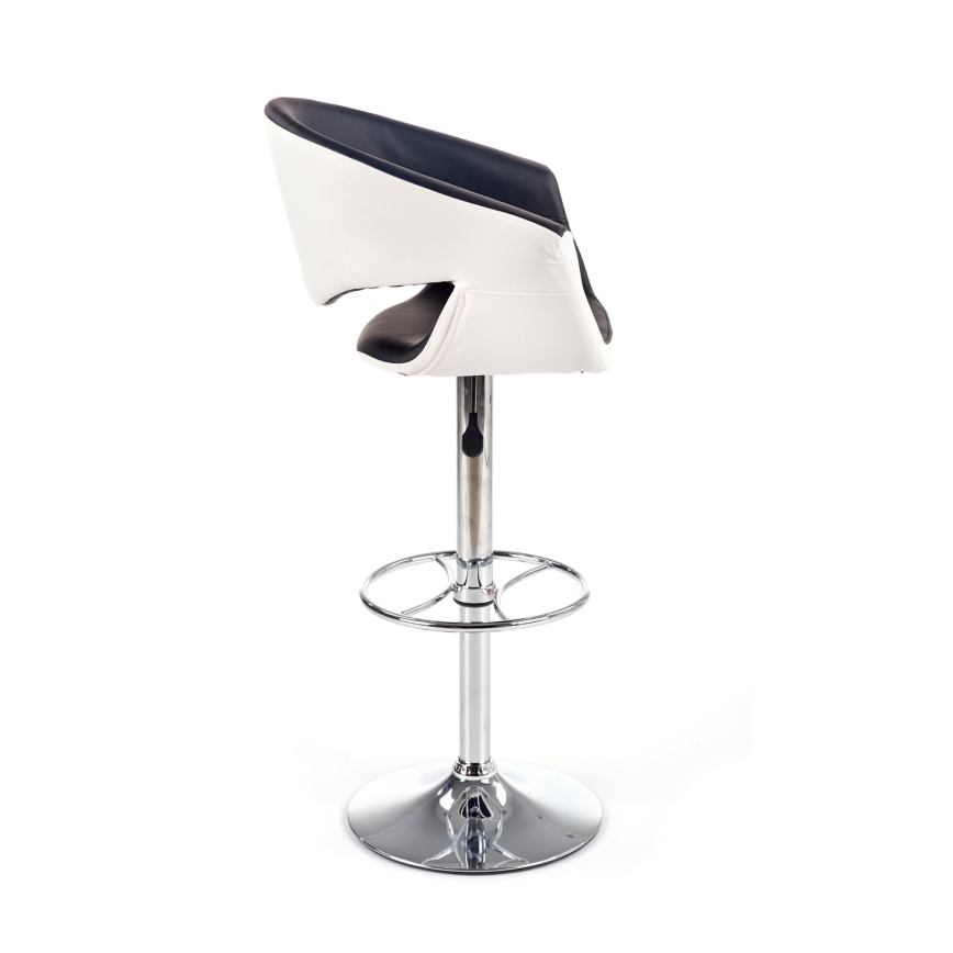 Barkruk 115x60 cm wit/zwart/glanzend chroom
