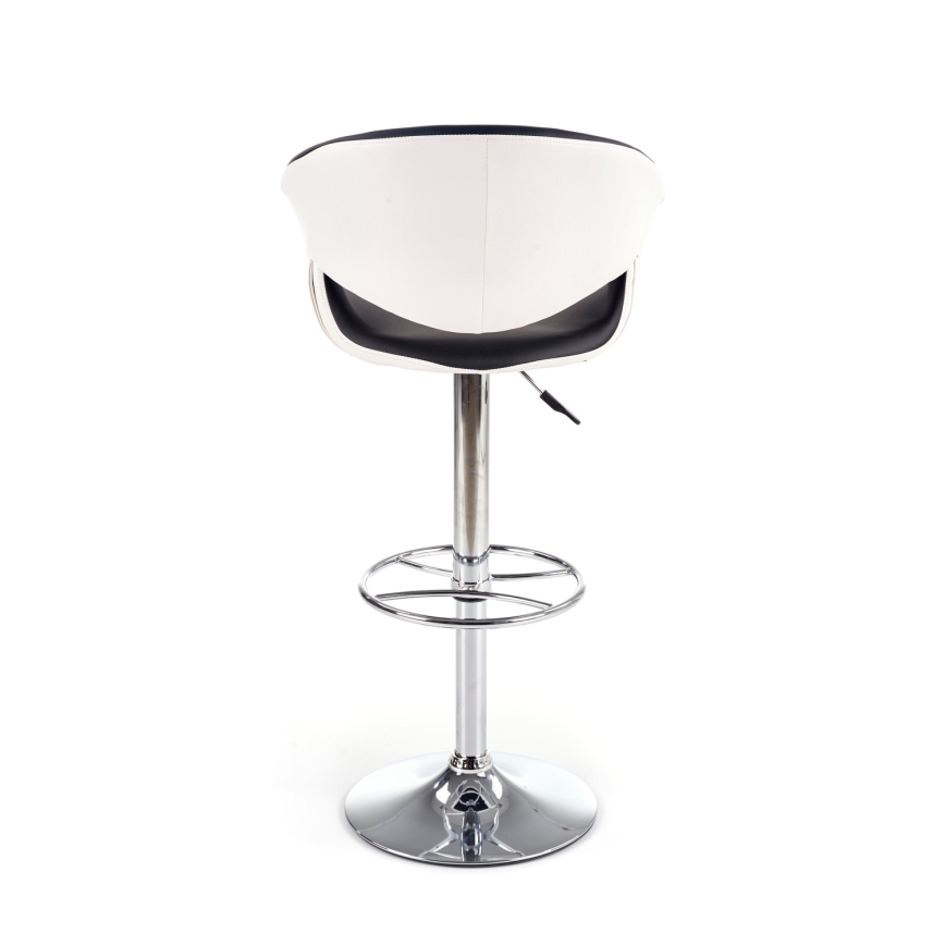 Barkruk 115x60 cm wit/zwart/glanzend chroom