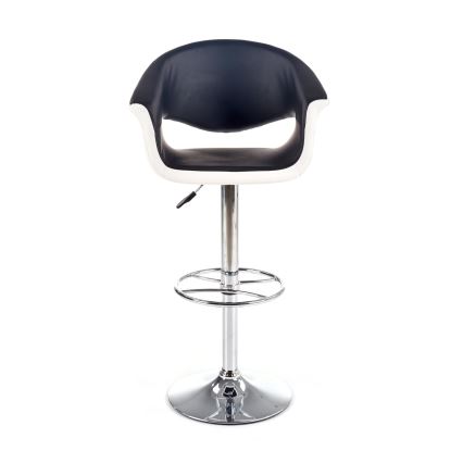 Barkruk 115x60 cm wit/zwart/glanzend chroom
