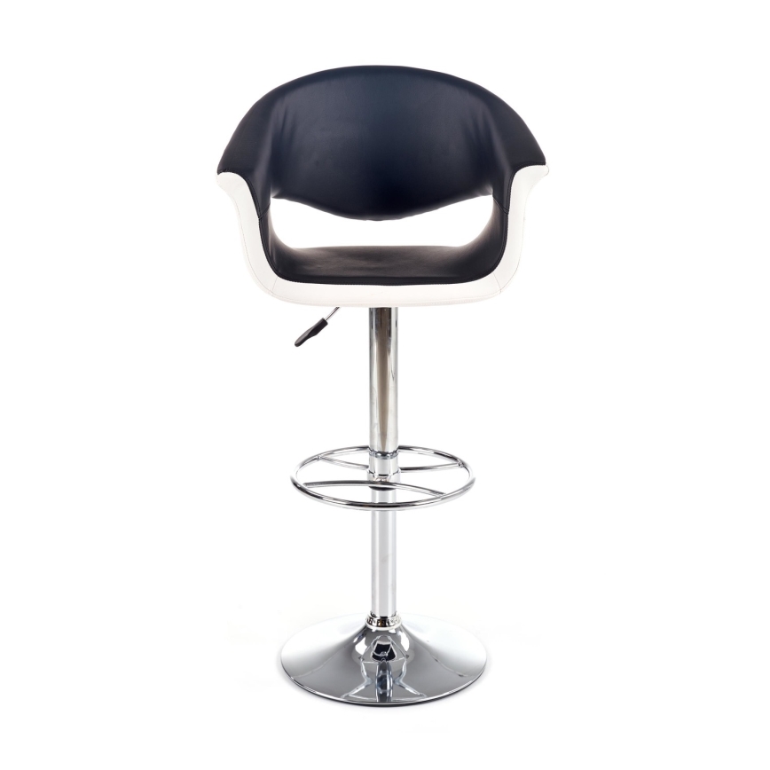 Barkruk 115x60 cm wit/zwart/glanzend chroom