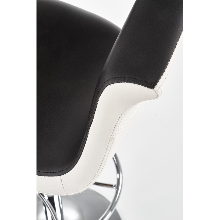 Barkruk 115x60 cm wit/zwart/glanzend chroom