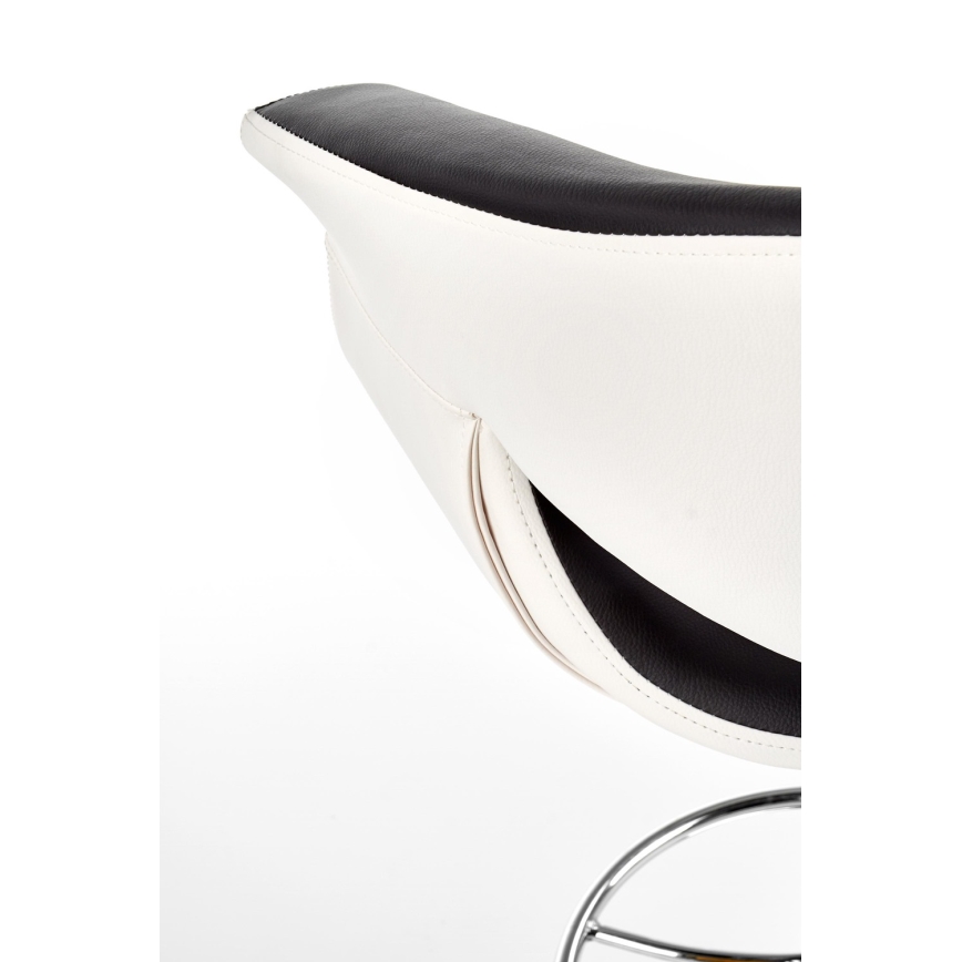 Barkruk 115x60 cm wit/zwart/glanzend chroom