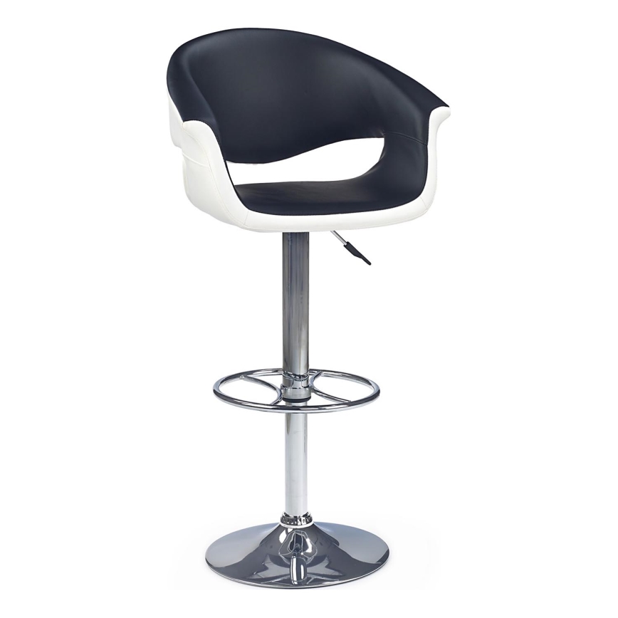 Barkruk 115x60 cm wit/zwart/glanzend chroom
