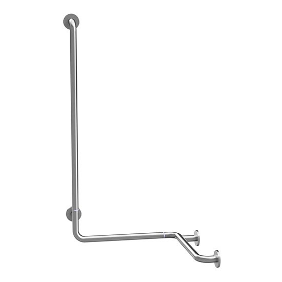 Barre d'appui pour douche 66 x 118 cm, acier inoxydable, finition argentée