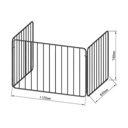 Barrière de sécurité pour cheminée 74x280 cm noir