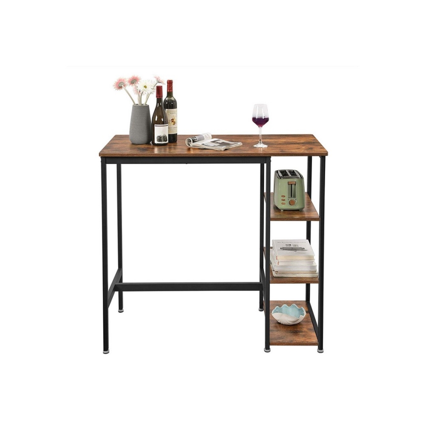 Bartafel met planken BARTIS bruin/zwart