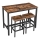 Bartafelset met 2 barstoelen BARTIS bruin/zwart
