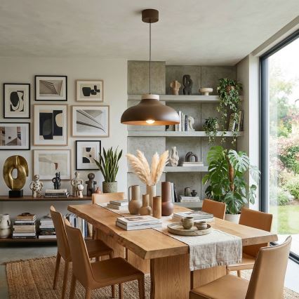 BASCA hanglamp aan snoer 1xE27/15W/230V bruin/beige