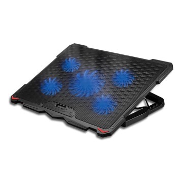 Base ventilée pour ordinateur portable 5x ventilateur 2xUSB noire