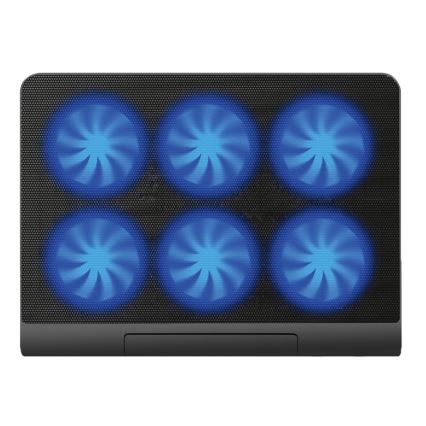 Base ventilée pour ordinateur portable 6x ventilateur 2xUSB noire