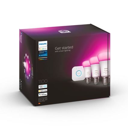 Basic set Philips Hue WHITE AND COLOR AMBIANCE 3xE27/9W/230V 2000-6500K + verbindingsapparaat