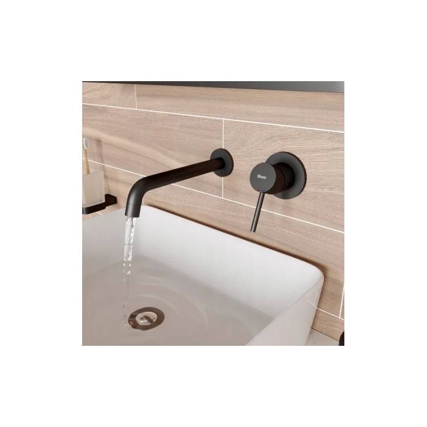 BAT-B0969 - Mitigeur de lavabo encastrable LUNGO, finition noir mat