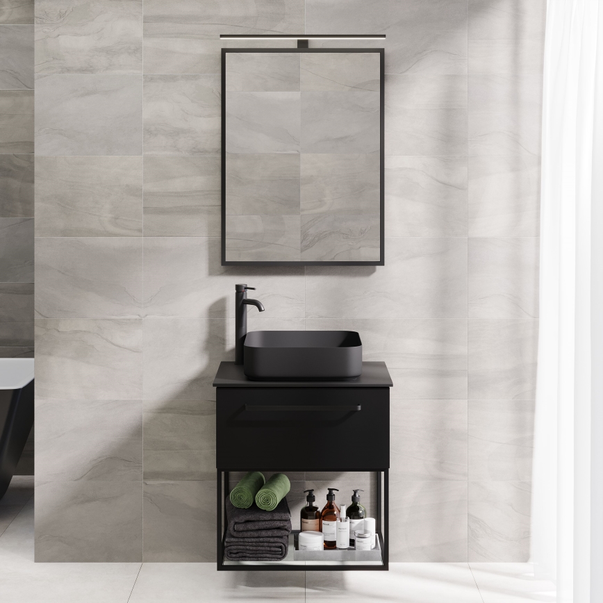 BATH DELUXE 01-060-05-02-00 - Miroir de salle de bain BORGSTED 60x80 cm noir