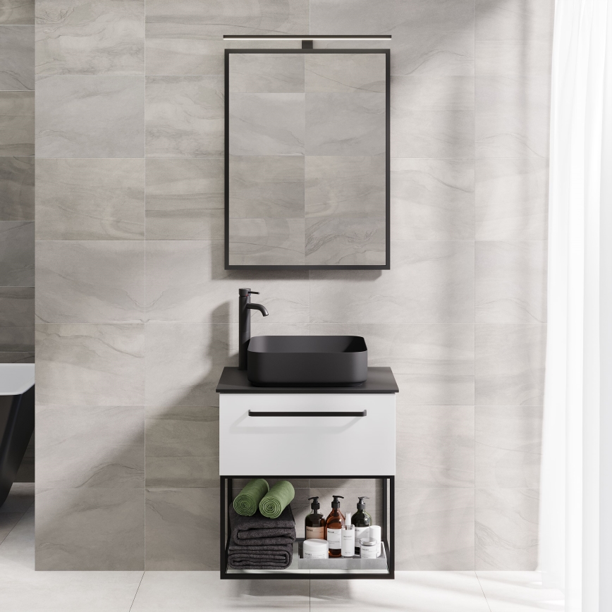 BATH DELUXE 01-060-05-02-00 - Miroir de salle de bain BORGSTED 60x80 cm noir