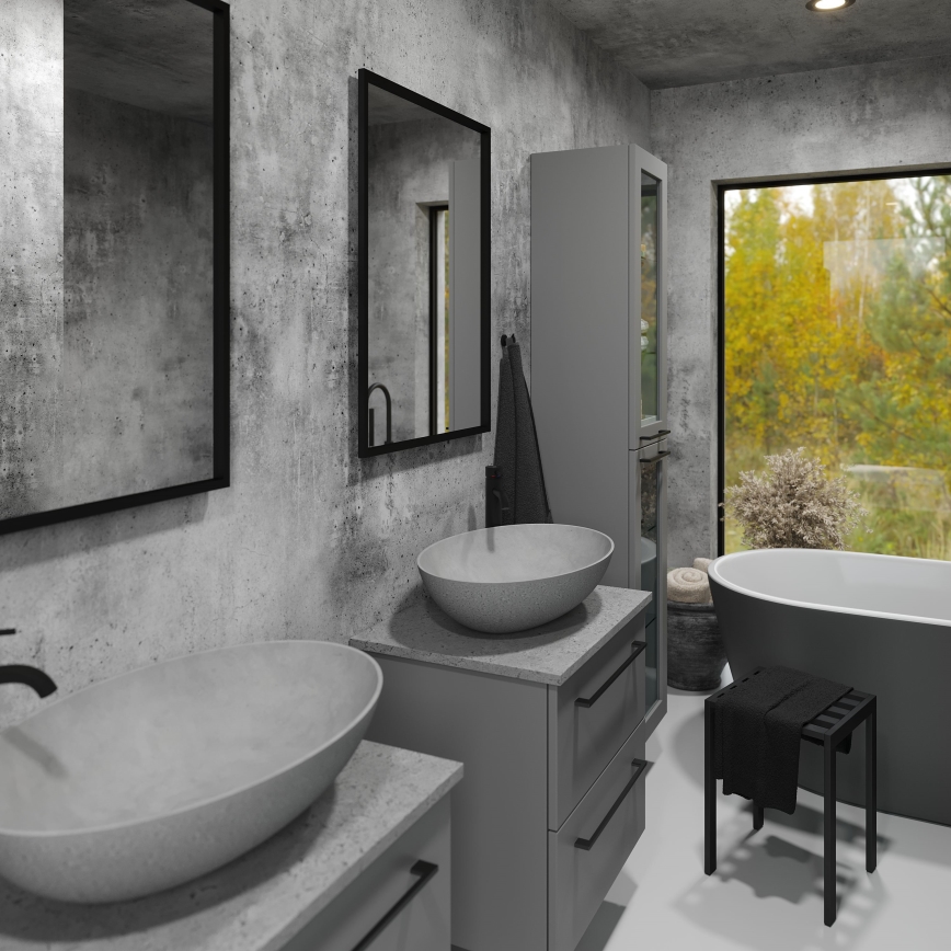 BATH DELUXE 01-060-05-02-00 - Miroir de salle de bain BORGSTED 60x80 cm noir