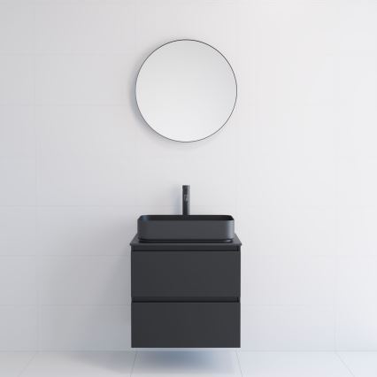 BATH DELUXE 01-060-09-02-00 - Badkamer spiegel BORGSTED diameter 60 cm zwart
