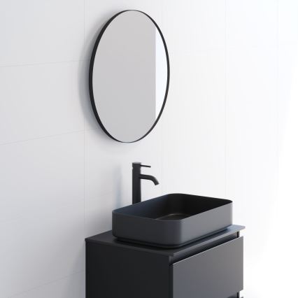BATH DELUXE 01-060-09-02-00 - Badkamer spiegel BORGSTED diameter 60 cm zwart