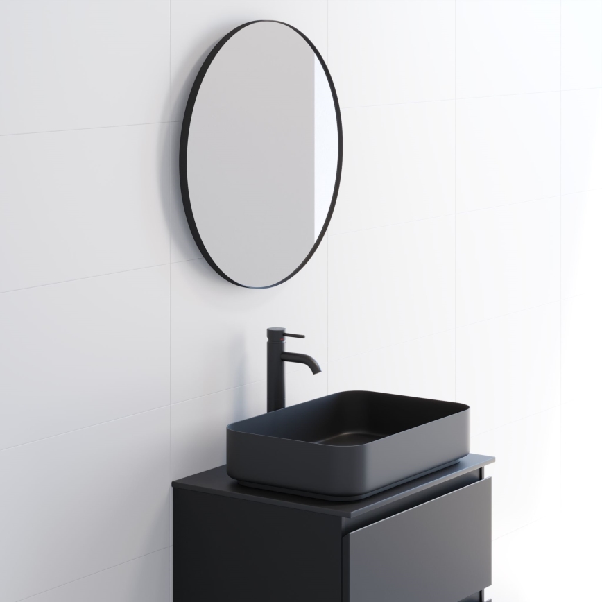 BATH DELUXE 01-060-09-02-00 - Badkamer spiegel BORGSTED diameter 60 cm zwart