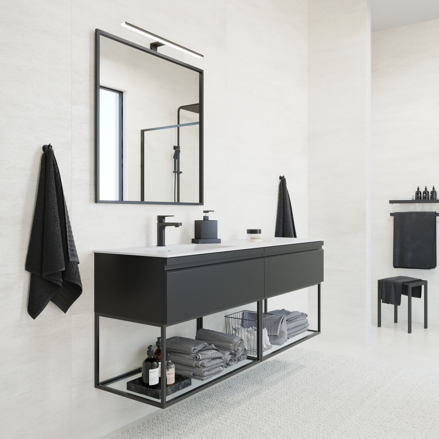 BATH DELUXE 01-080-05-02-00 - Miroir de salle de bain BORGSTED 80x80 cm noir