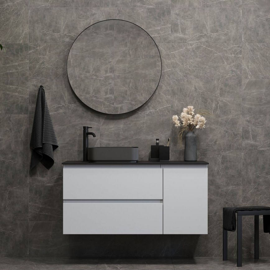 BATH DELUXE 01-080-09-02-00 - Miroir de salle de bains BORGSTED d. 80 cm noir