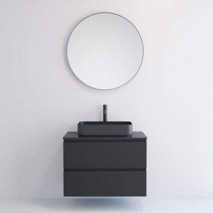BATH DELUXE 01-080-09-02-00 - Miroir de salle de bains BORGSTED d. 80 cm noir