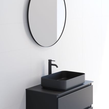 BATH DELUXE 01-080-09-02-00 - Miroir de salle de bains BORGSTED d. 80 cm noir