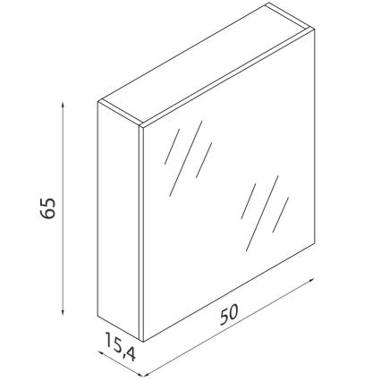 BATH DELUXE 02-050-63-02-01 - Spiegel badkamerkast KENWOOD 65x50 cm mat zwart