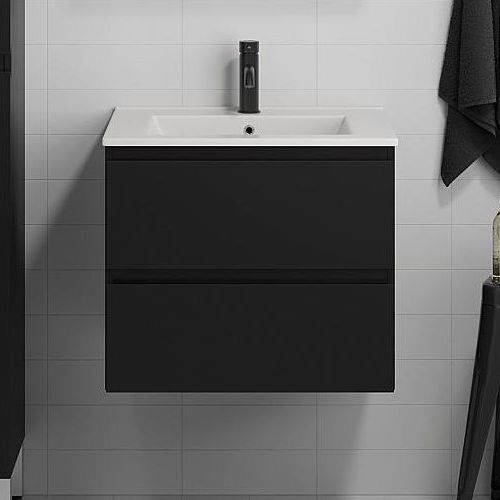 BATH DELUXE 03-060-63-02-01 - Badkamerkast met een kom KENWOOD 61 cm mat zwart