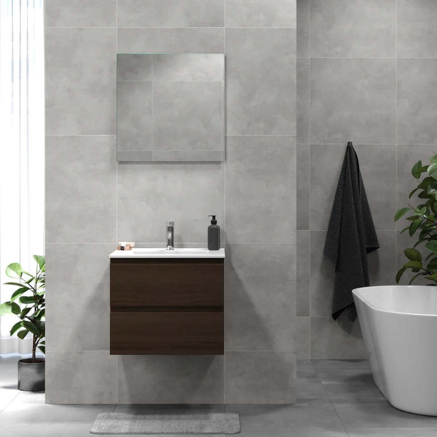 BATH DELUXE 03-060-64-84-01 - Badkamerkast met een kom KENWOOD 61 cm walnoot