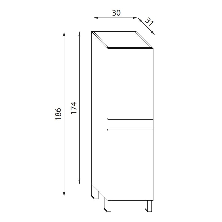 BATH DELUXE 04-030-63-01-01 - Badkamerkast KENWOOD 186 cm mat wit